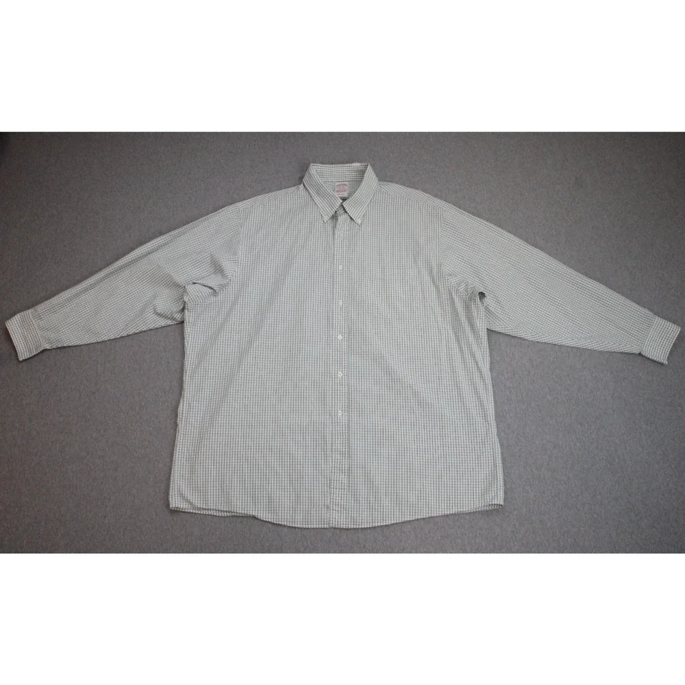 Brooks Brothers Shirt Mens Size 18‎ /35 Plaid Long Sleeve 100% Cotton